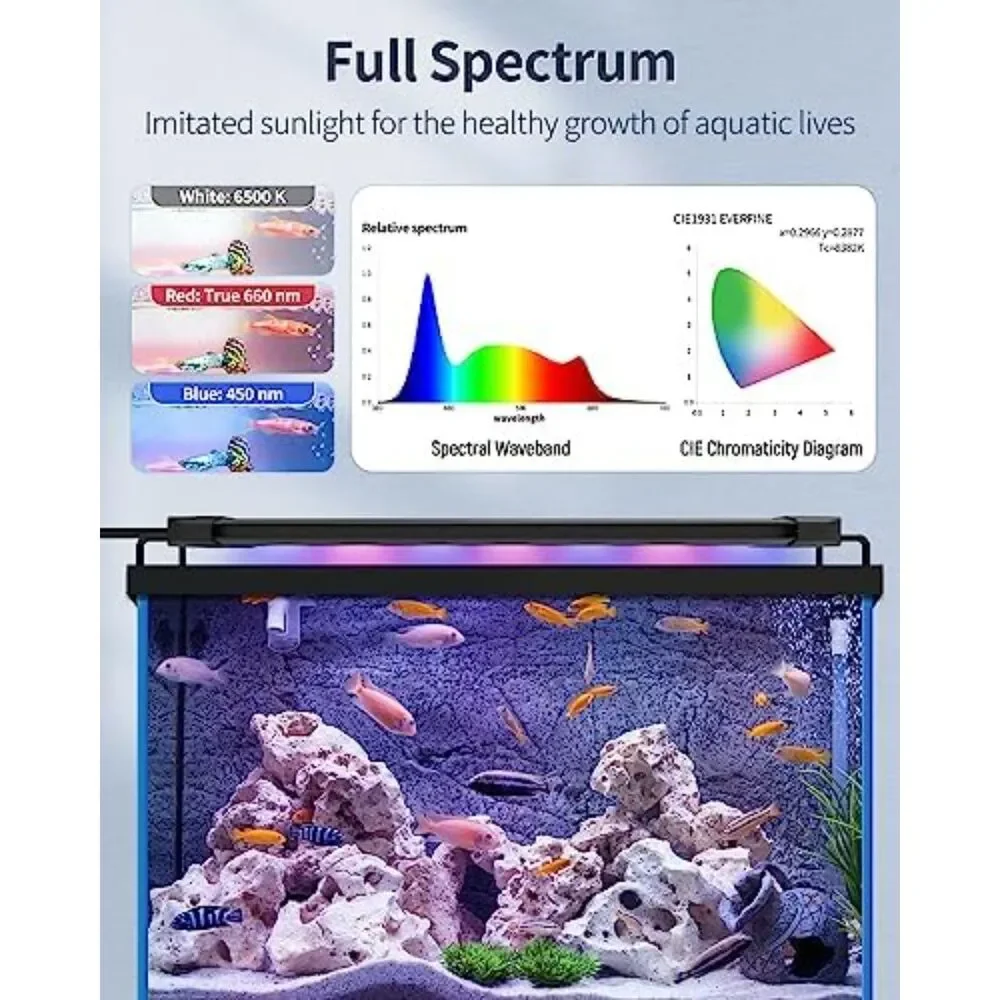 11W Aquarium LED Light for 12 to 18 Inch Fish Tanks Extendable Fish Tank Light